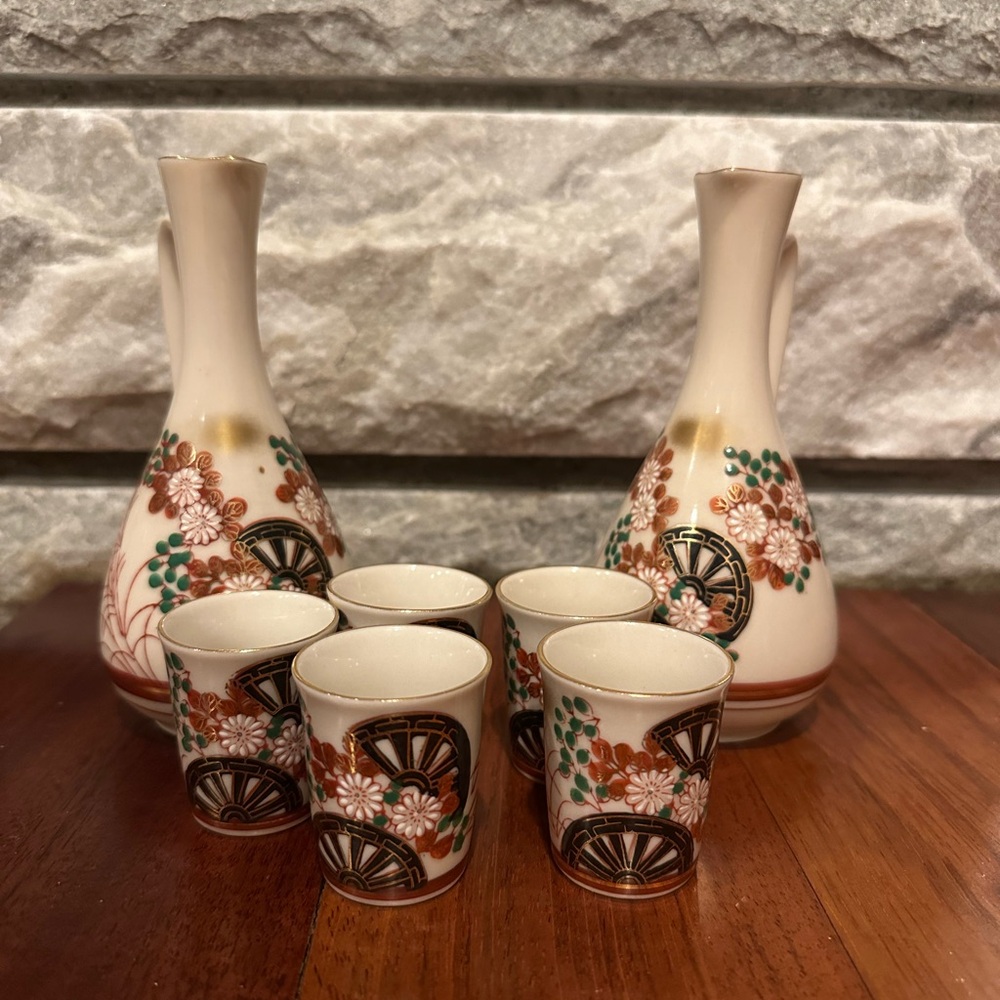 Floral Ceramic Sake Set